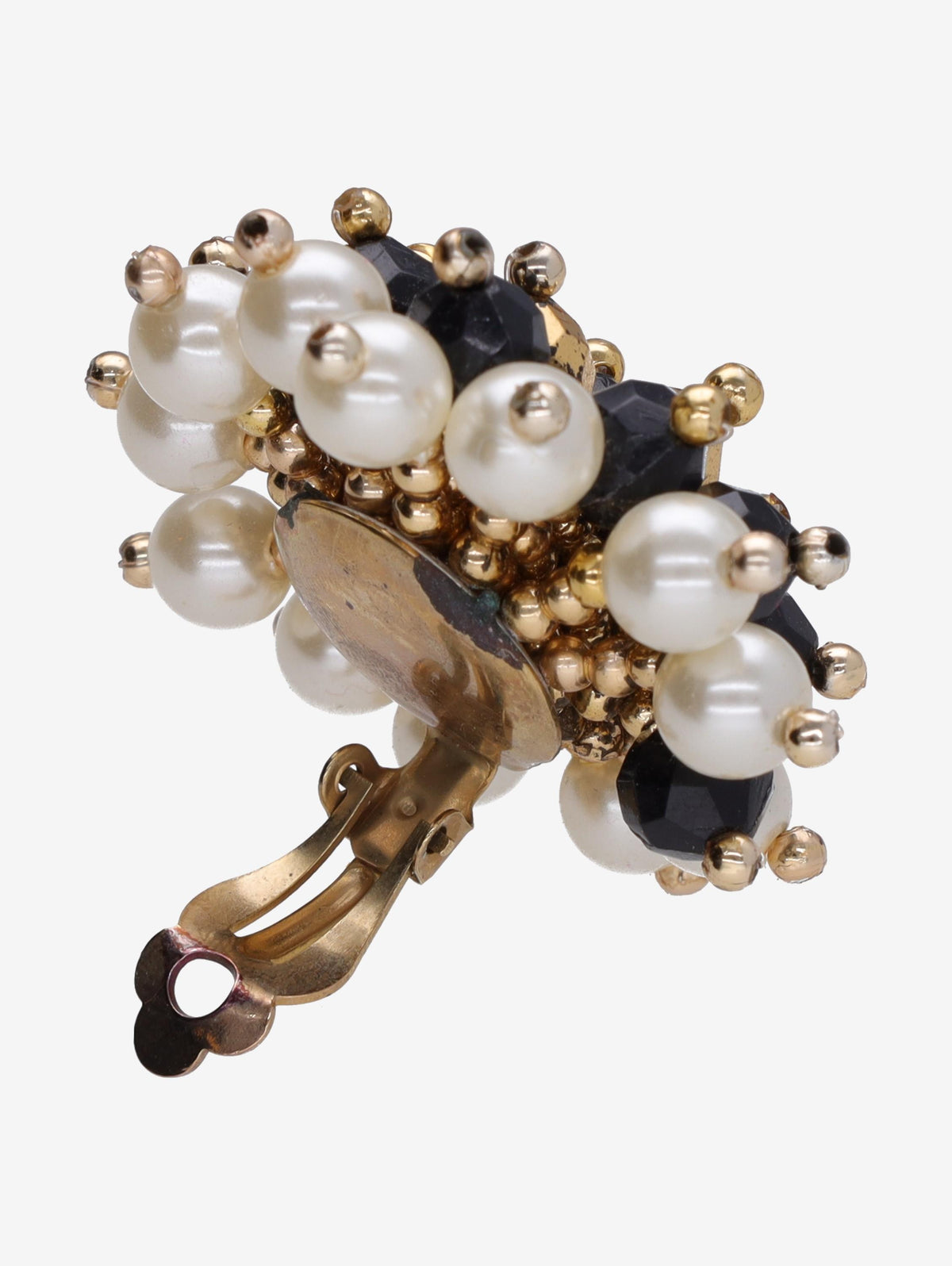 Vintage Black Beaded Earrings