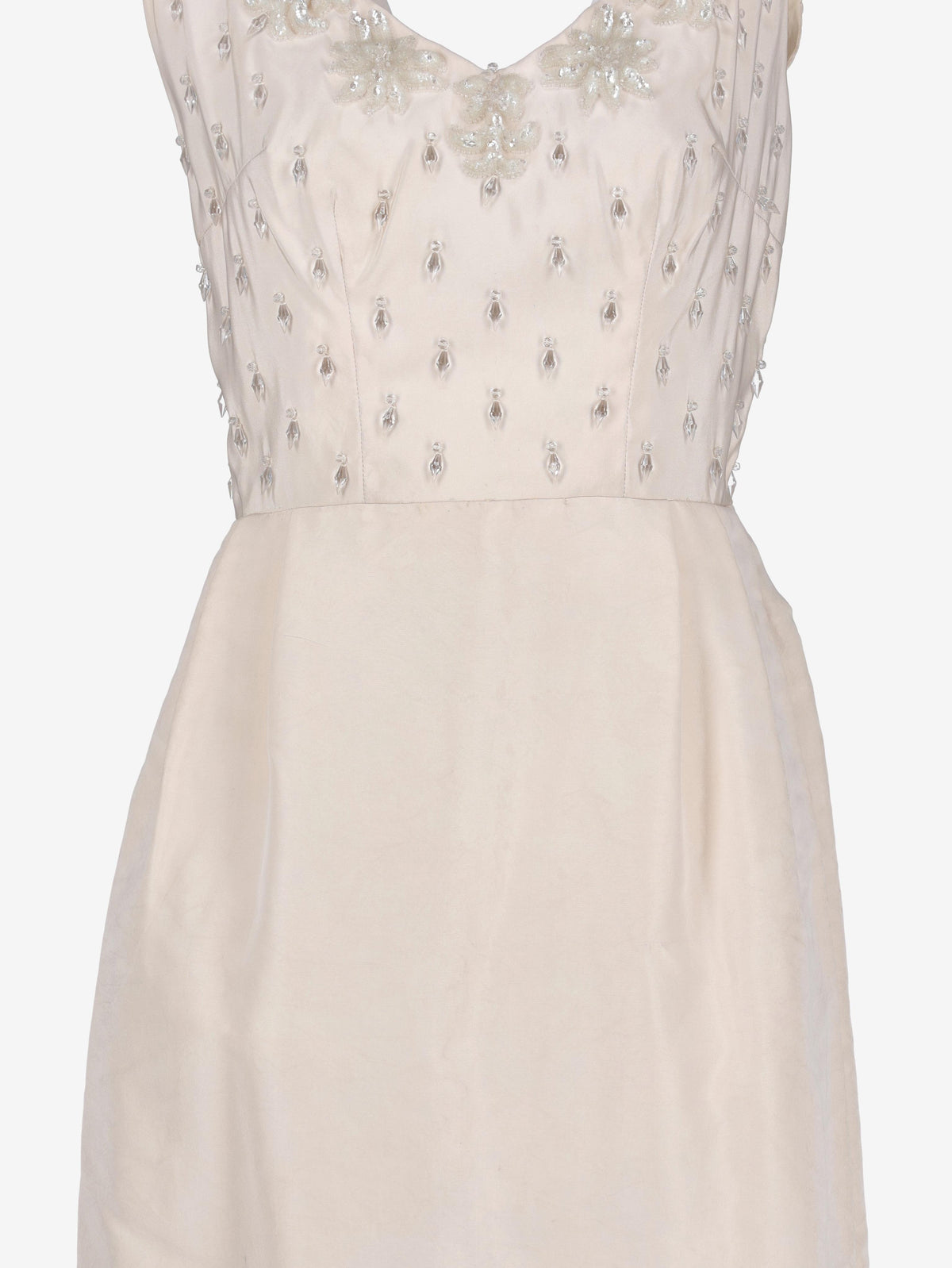 Vintage Ivory Silk Evening Dress with Embroidered Bodice AR153  Vintage 