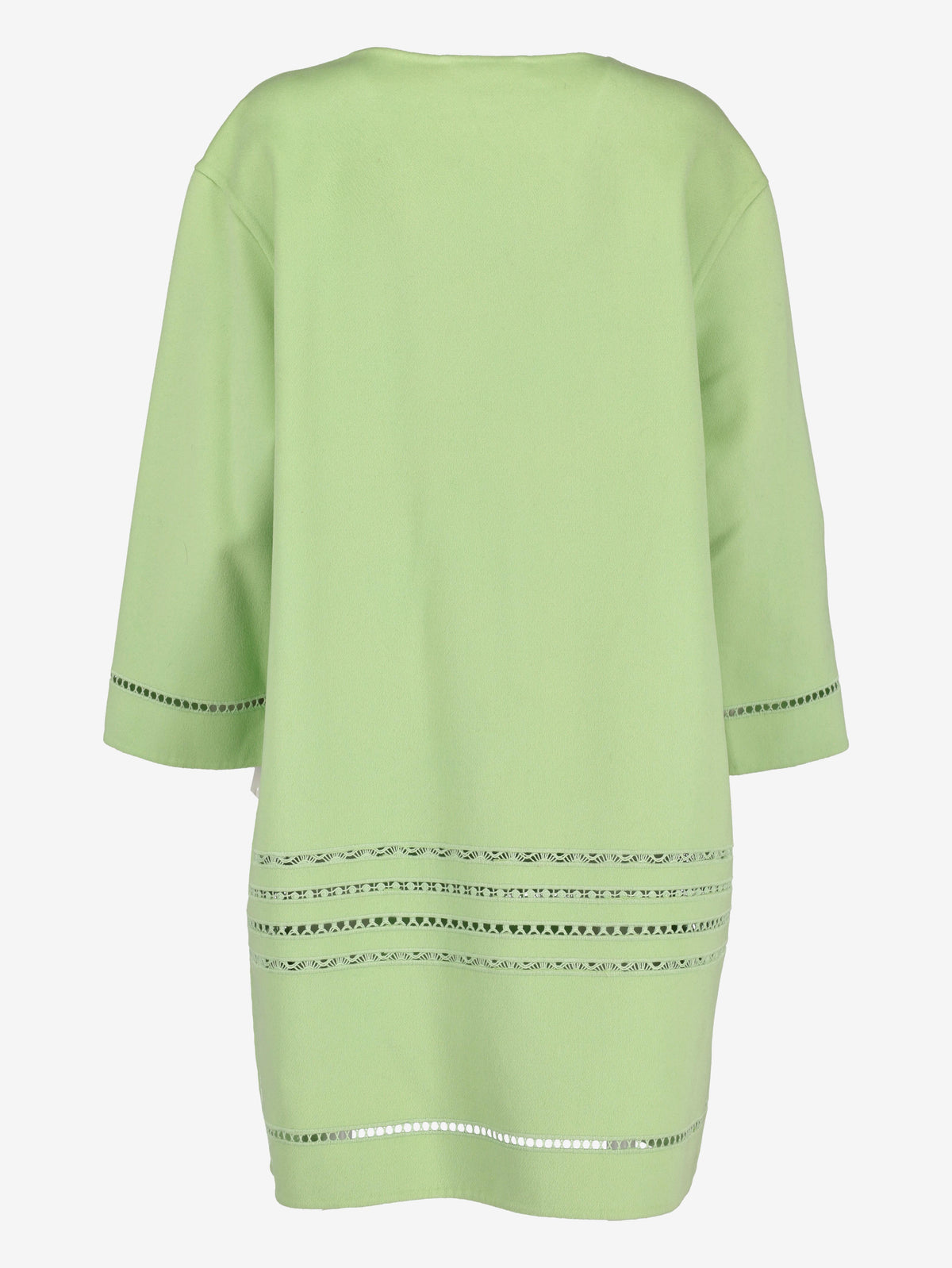 Ermanno Scervino Collarless Wool Coat with Open-Work Details CVM26.6.119  Ermanno Scervino 