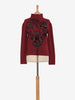 Krizia Bordeaux cashmere sweater with panther embroidery