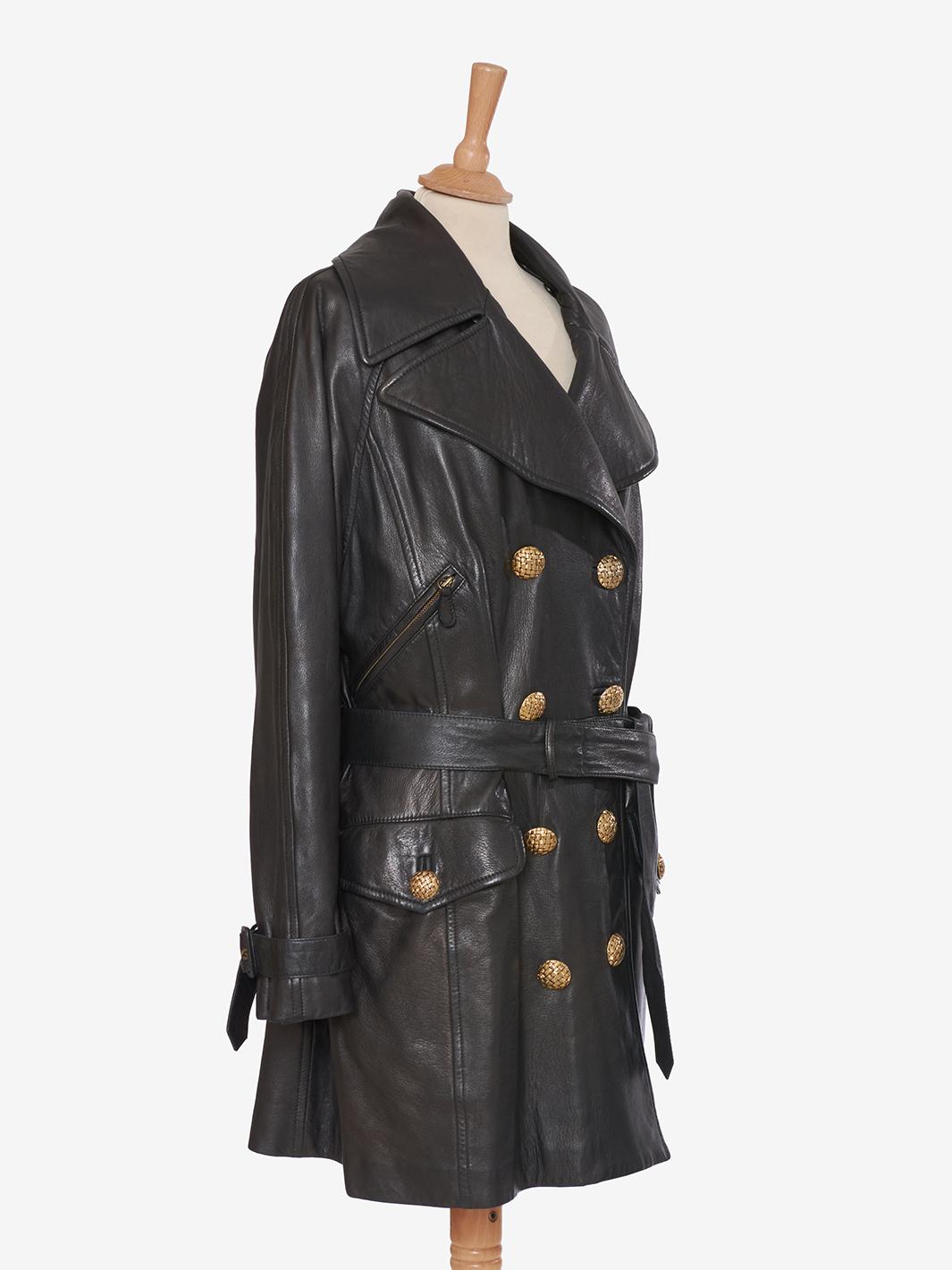 Max Mara 黑色皮夹克