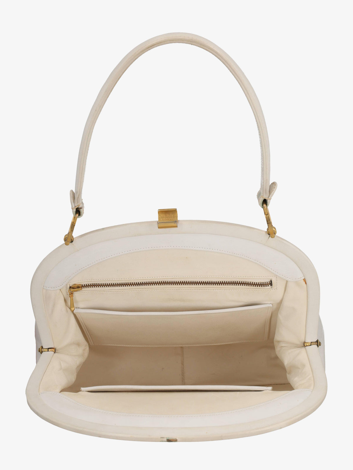 Vintage White Leather Handbag WCV300625.45  Vintage 