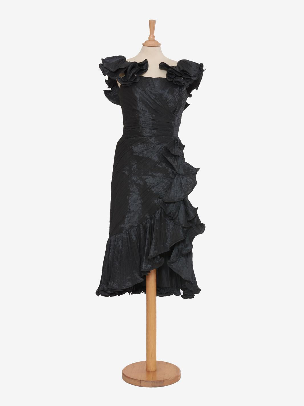 Vintage black silk dress MR202064  Vintage 