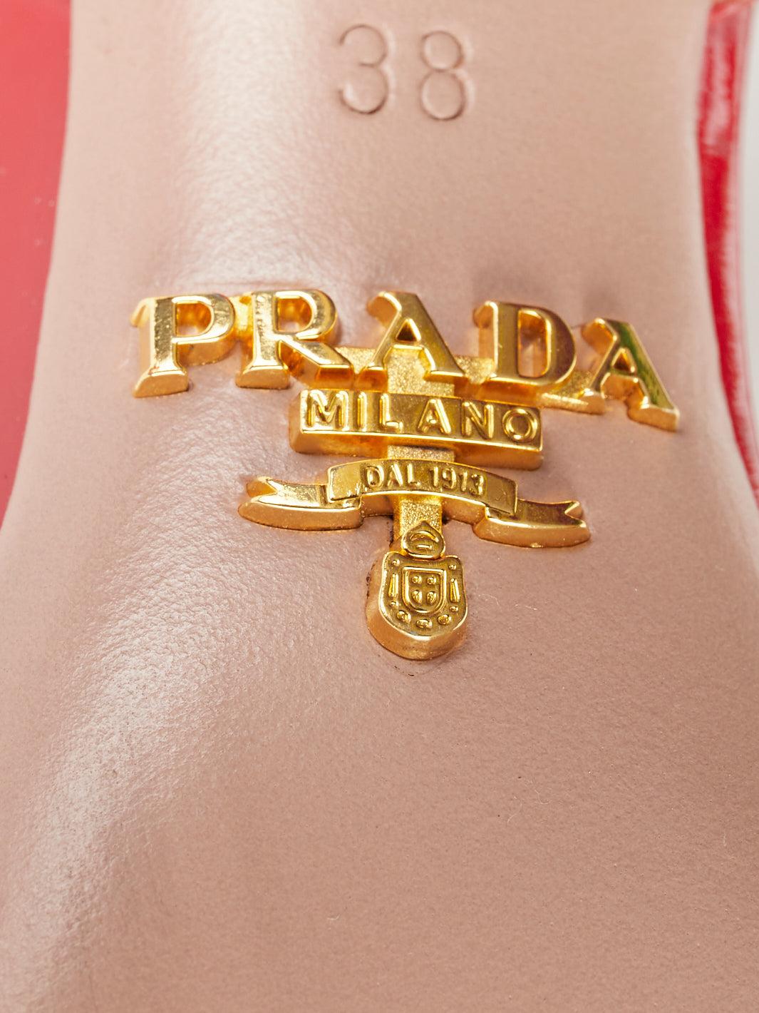 2010 Prada slingback Fiamma sandal in patent leather with heel MR02022.4  Prada 