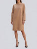 Max Mara Beige Wool Midi Dress with Zipper Sleeves CVM26.6.59  Max Mara 