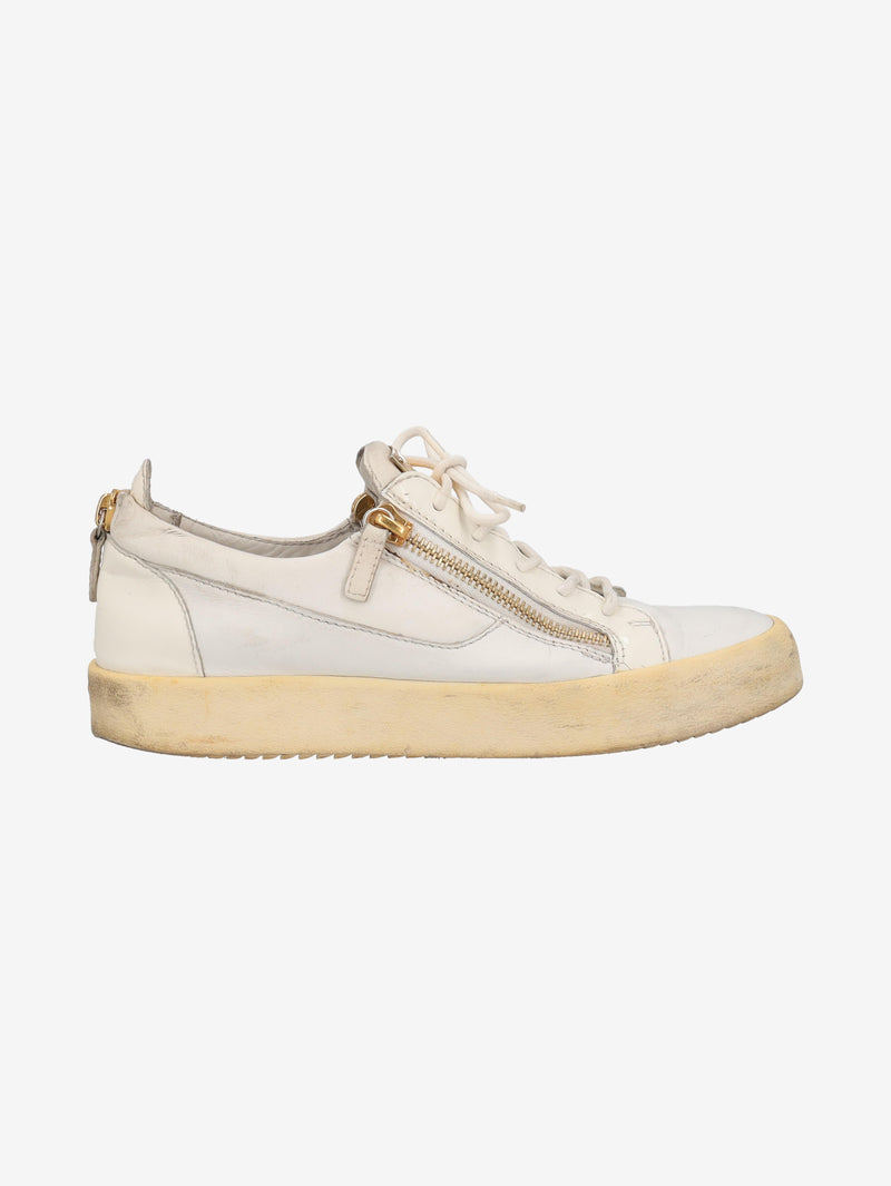 Giuseppe Zanotti White Leather Low-Top Sneakers WCV250877.15  Giuseppe Zanotti 