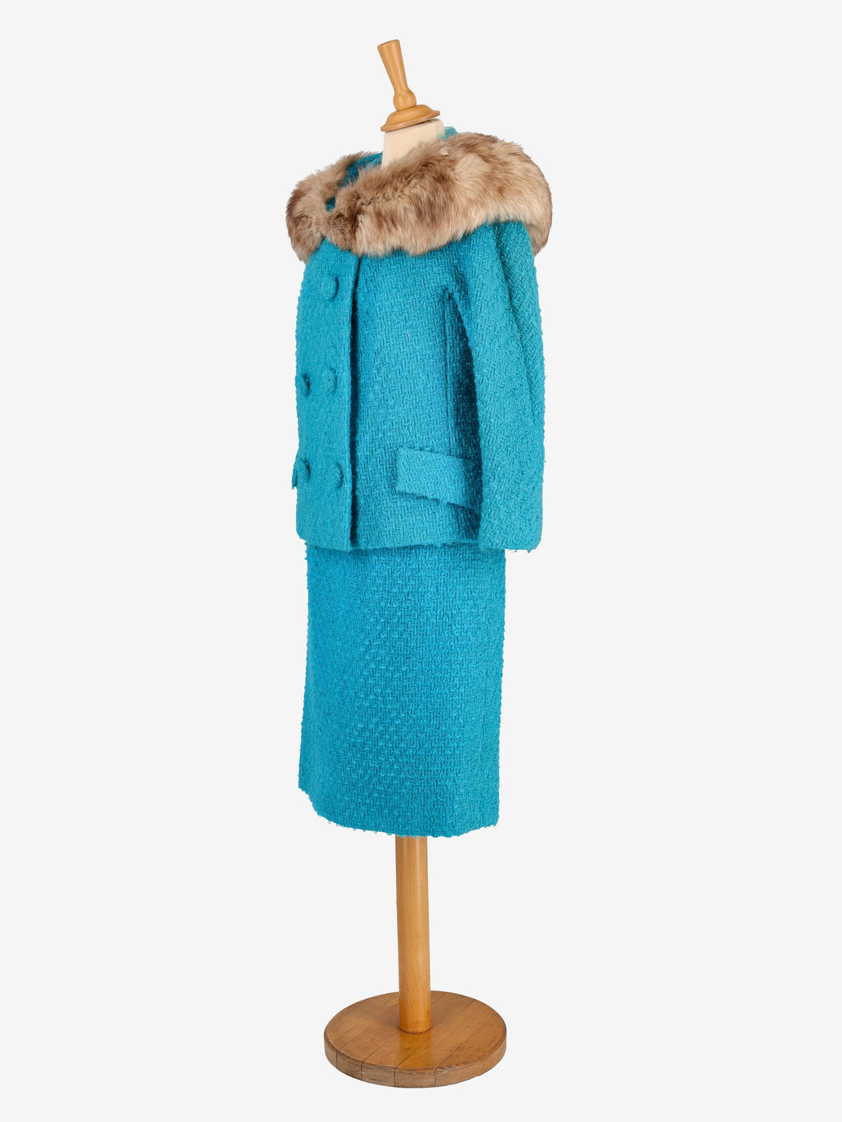 Wool Suit With Fur Collar - 60s AR007  Vintage 
