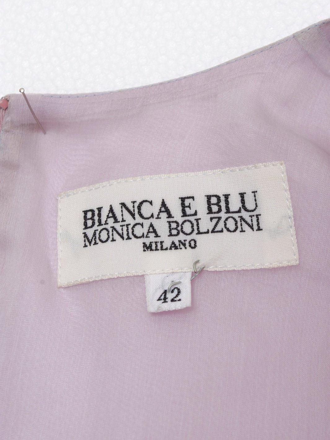 1980s lilac silk chiffon dress from Bianca e Blu Monica Bolzoni CVM15.54.3 . Vintage 