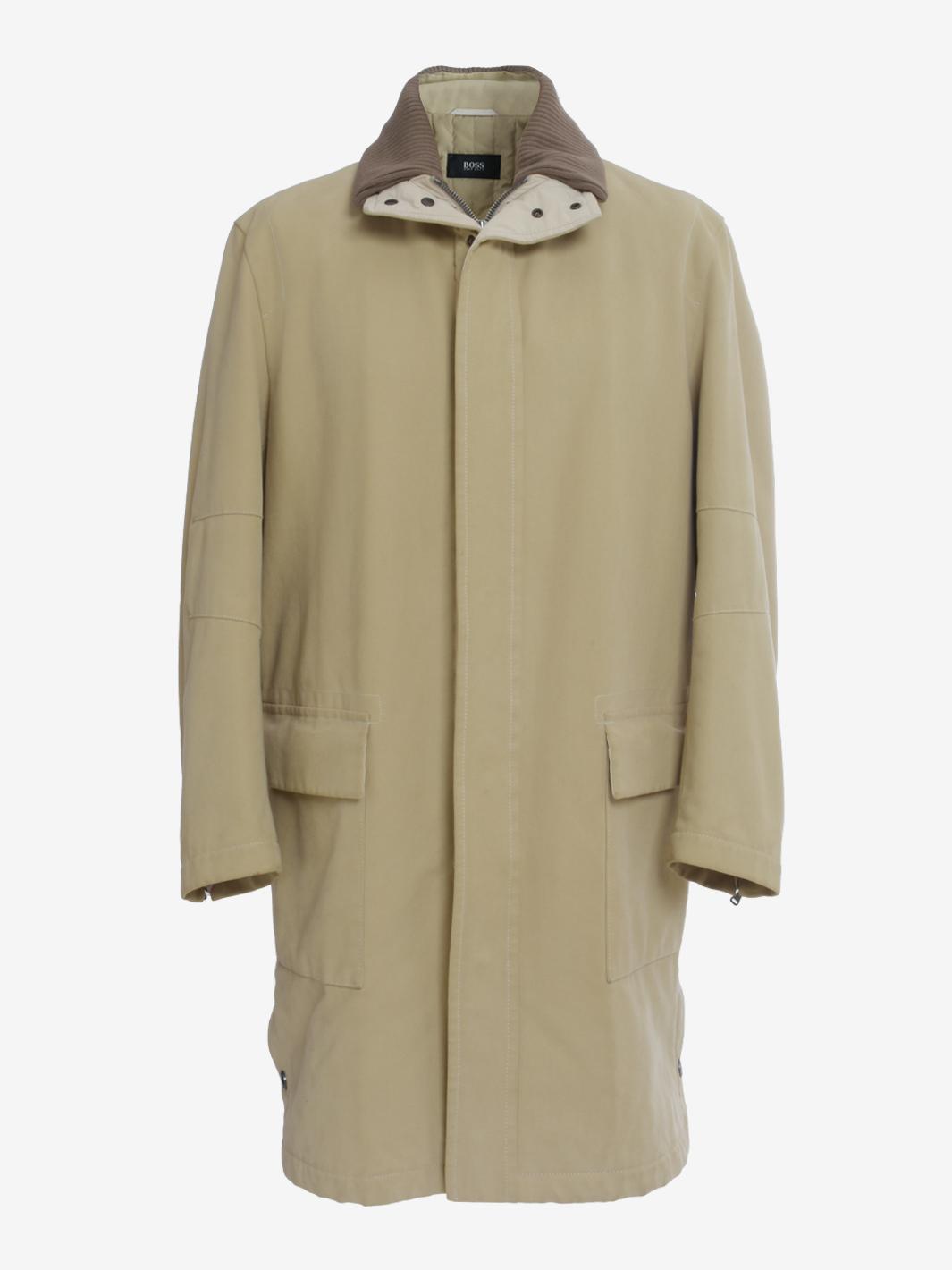 Hugo Boss Beige Coat With Pockets