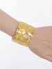 Kenneth Jay Lane Gold Large Rigid Band Bracelet With Rhinestones