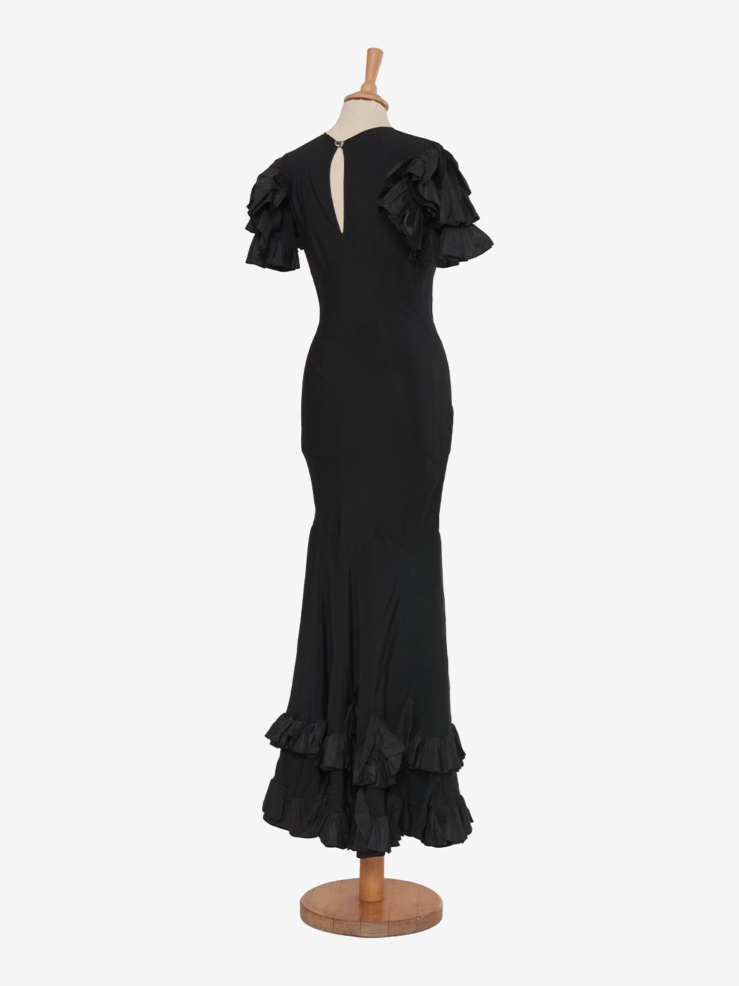 Vintage ruffle taffetà dress - '36s AR003  Vintage 