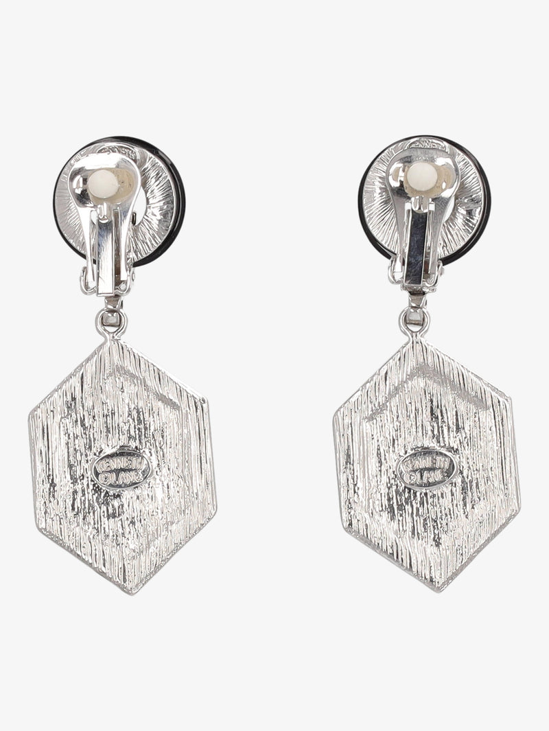 Kenneth Jay Lane Jade And Rhinestones Earrings CVR24.1.7  Kenneth Jay Lane 