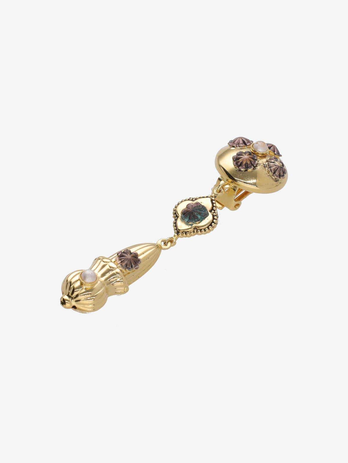 Vintage Circle and Teardrop Pendant Earrings W13426.21  Vintage 