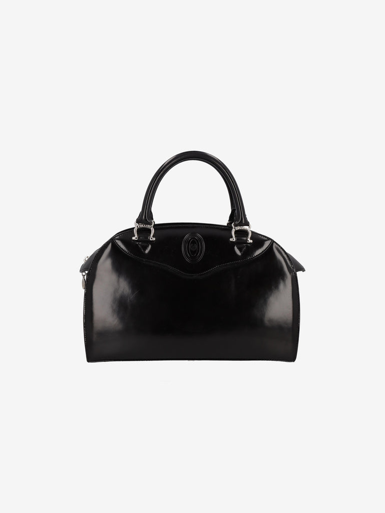 Pollini Black Patent Leather Bag W20260303  Pollini 