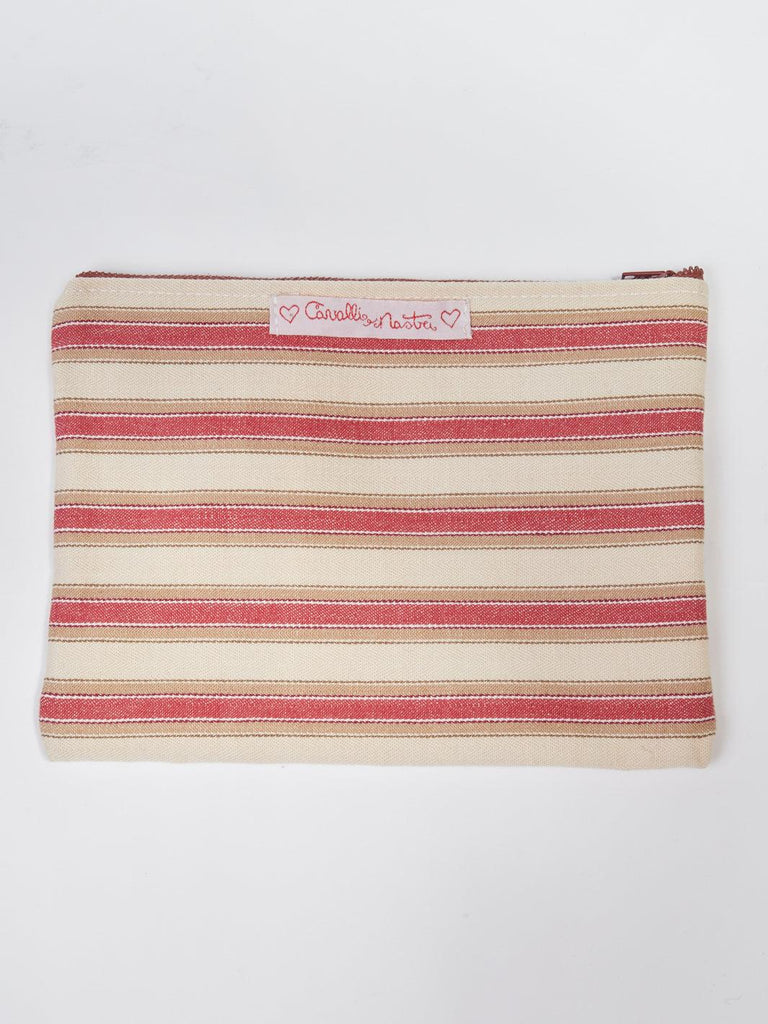 Y2K Cavalli e Nastri canvas clutch and red and cream stripes W22033122  Cavalli e Nastri 