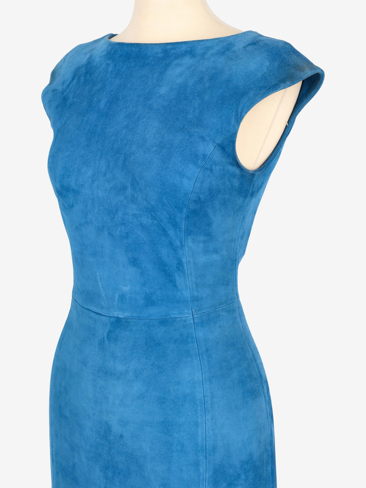 Prada Roundneck Dress in Blue Suede WCV161224_66  Prada 