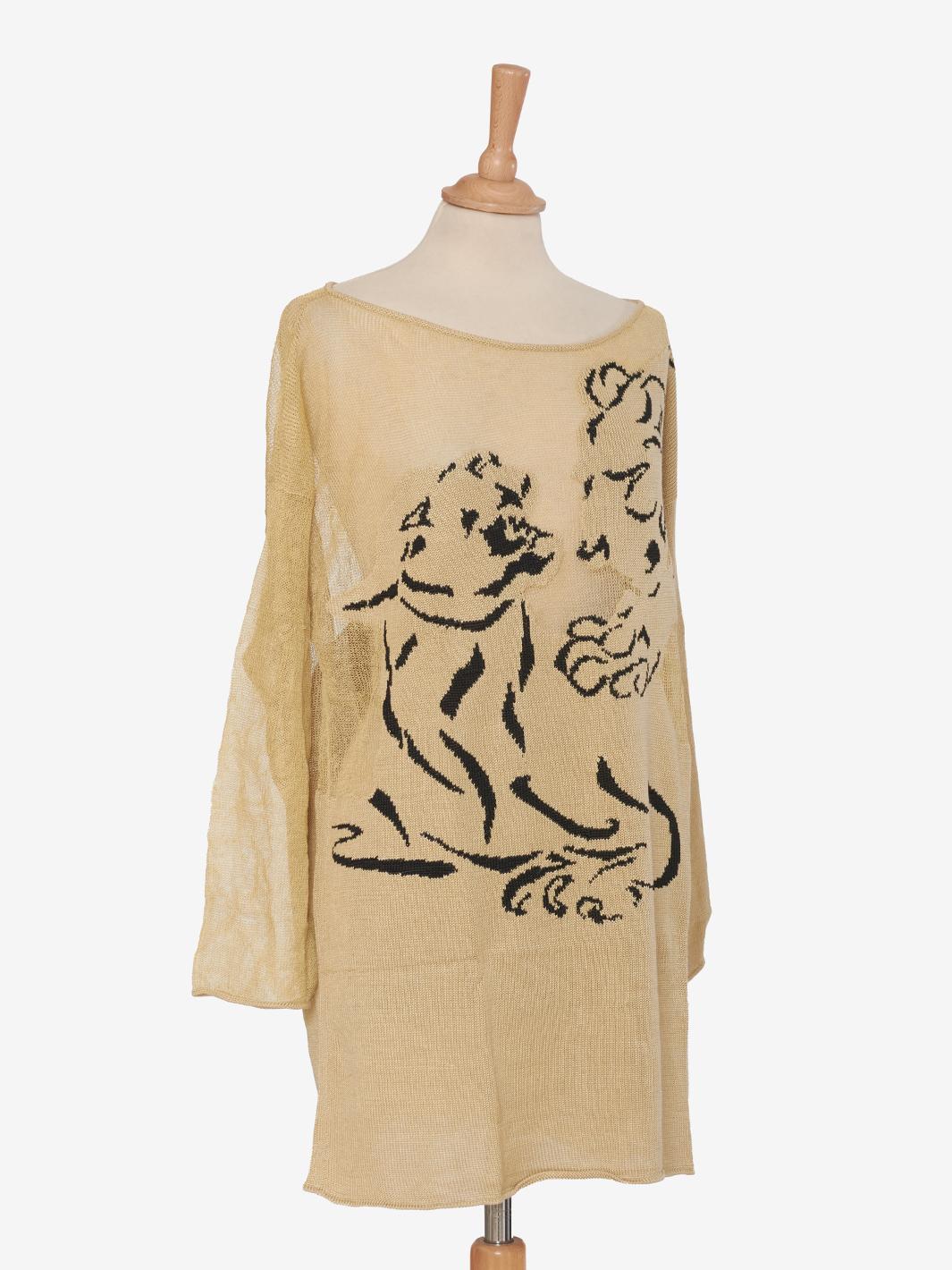 Krizia Mesh Sweater with Embroidery
