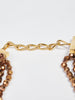 1980s multi-strand choker necklace made with bronze-coloured beads W22033119  Vintage 