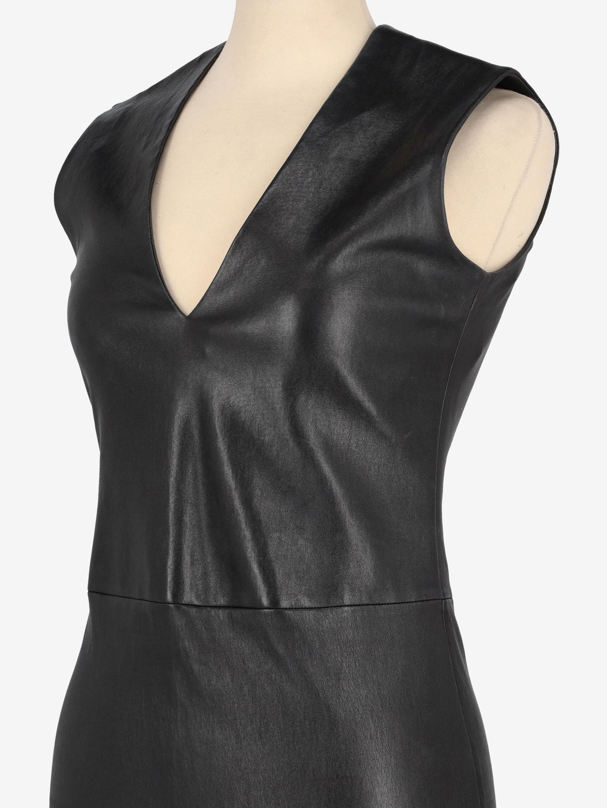 Prada V-Neck Dress in Black Leather WCV161224_67  Prada 