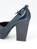 Jil Sander blue patent leather pumps with ankle strap W2203111  Jil Sander 