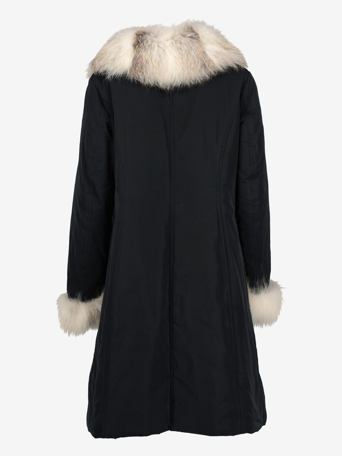 Black Long Parka with Natural Fox Fur Collar CVM26.6.122  Brooklyn 