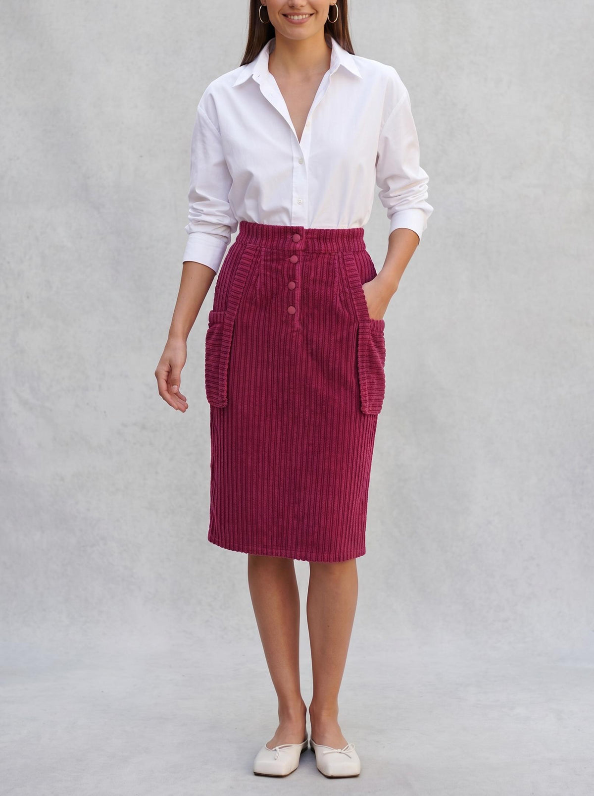 Saint Laurent Skirt in Burgundy Velvet MR120725.59  Yves Saint Laurent 