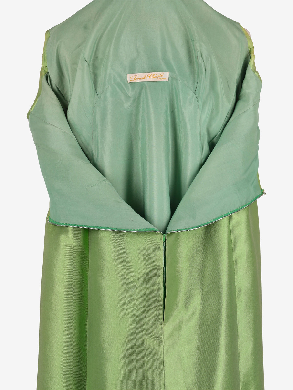 Satin Beaded Long Dress - 60s M1701749  Vintage 