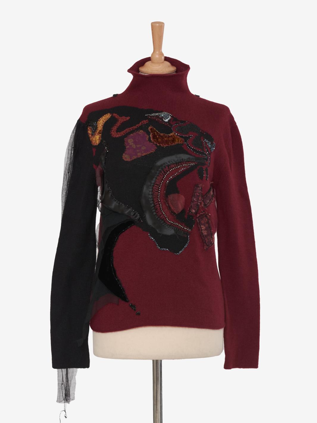 Krizia Cashmere sweater with panther print