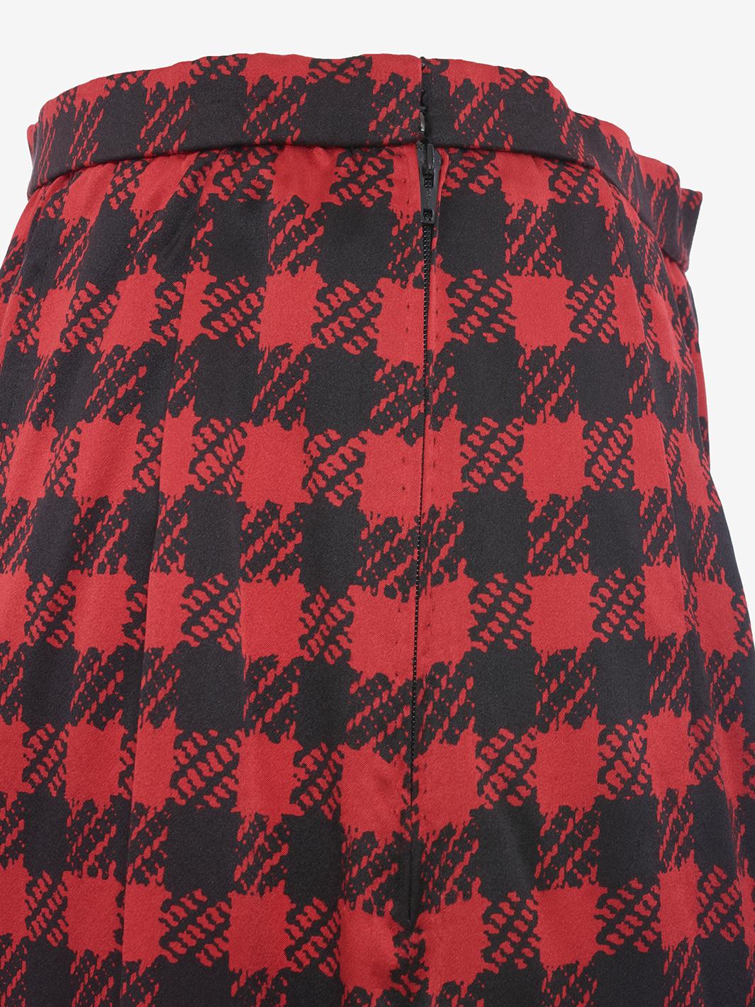 Mila Schön Houndstooth pattern silk skirt and blouse ensemble
