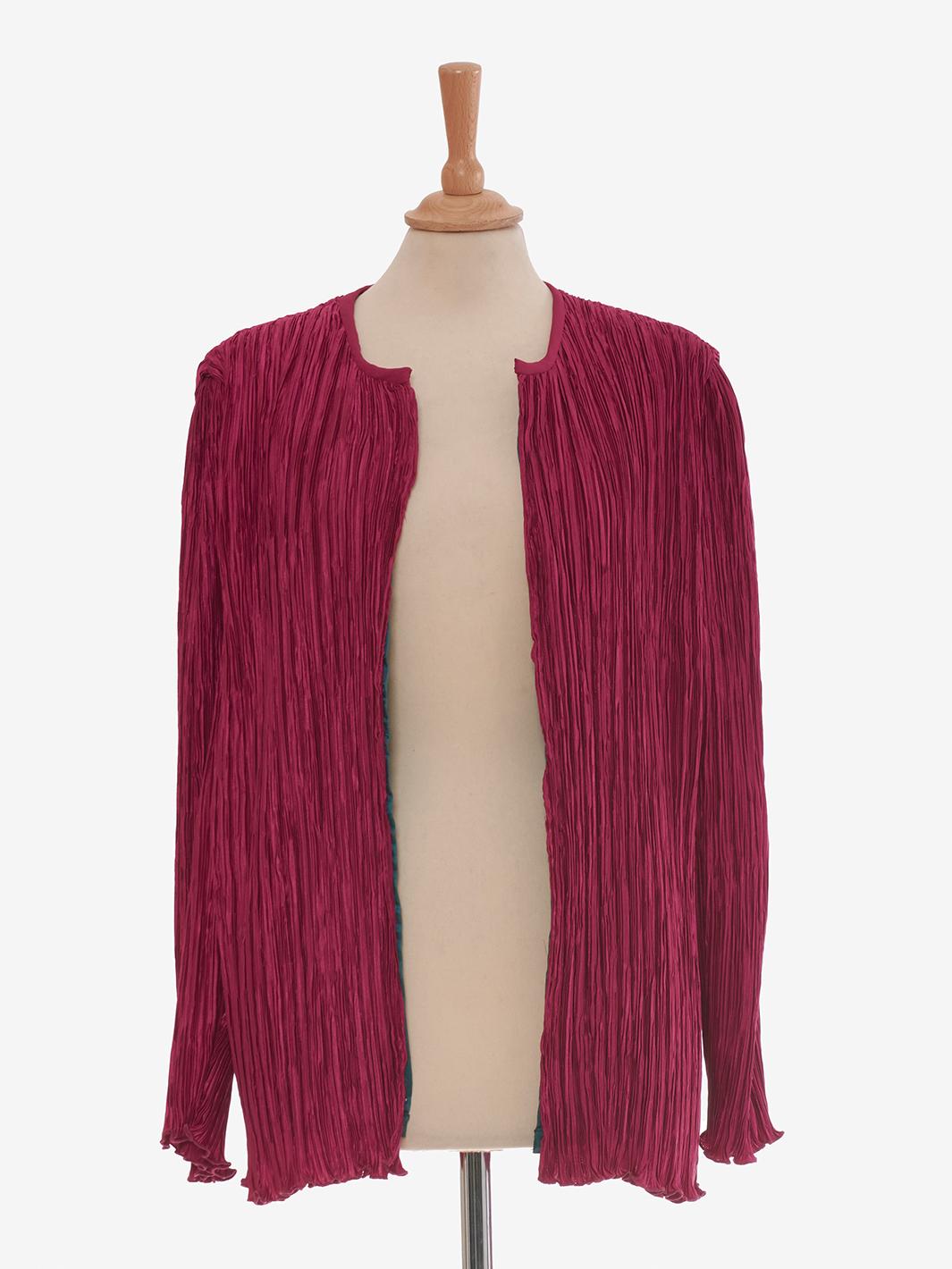 Giacca plissettata fucsia