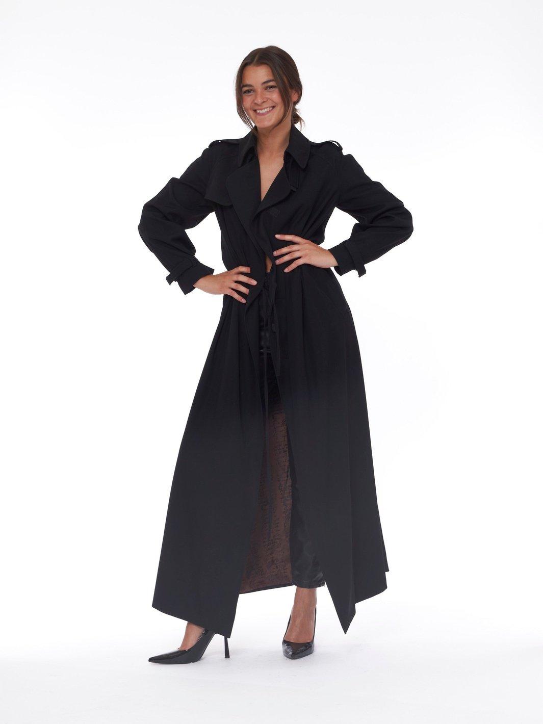 2010 Jean Paul Gaultier oversize black trench