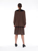 Yves Saint Laurent anni '70 in seta marrone con maniche a sbuffo