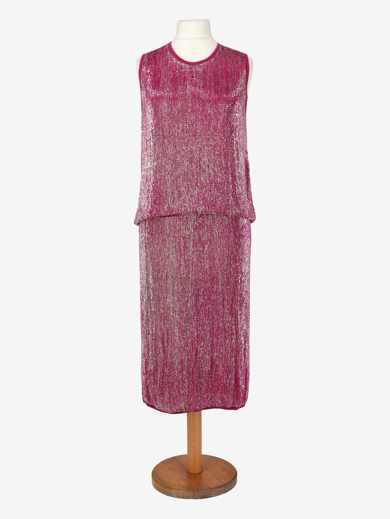 Gianfranco Ferré Fuchsia Beaded Suit WCV041224.153  Gianfranco Ferré 