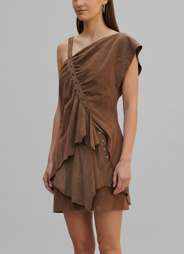 Issey Miyake Brown Suede Set DM10043112  Issey Miyake 