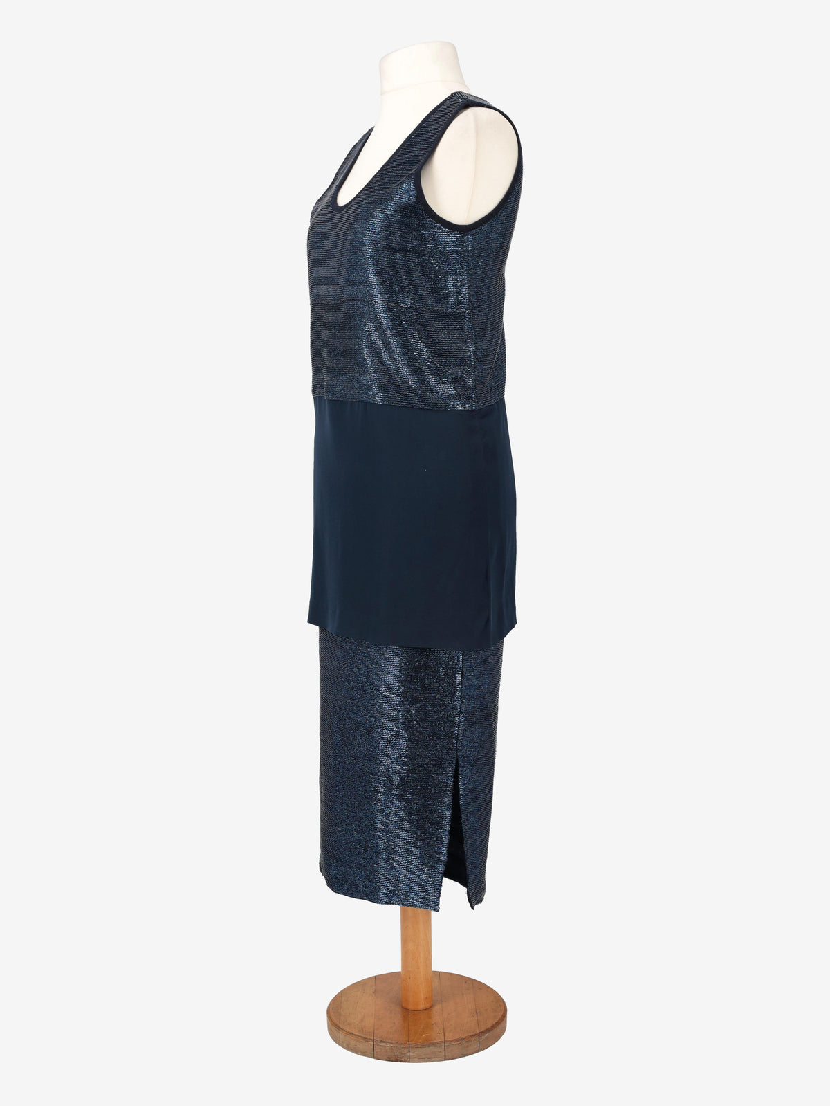 Gianfranco Ferré Blue Navy Beaded Suit