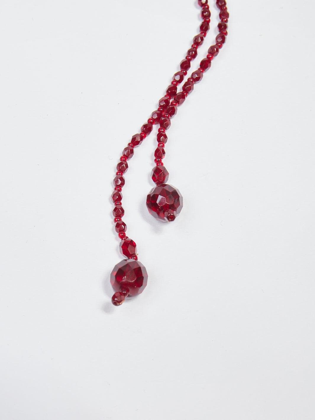 1980s Bozart necklace in glass torchons with rhinestones pendant W22033026  Bozart 