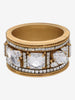 Gianfranco Ferré Gold Maxi Bracelet With White Rhinestones