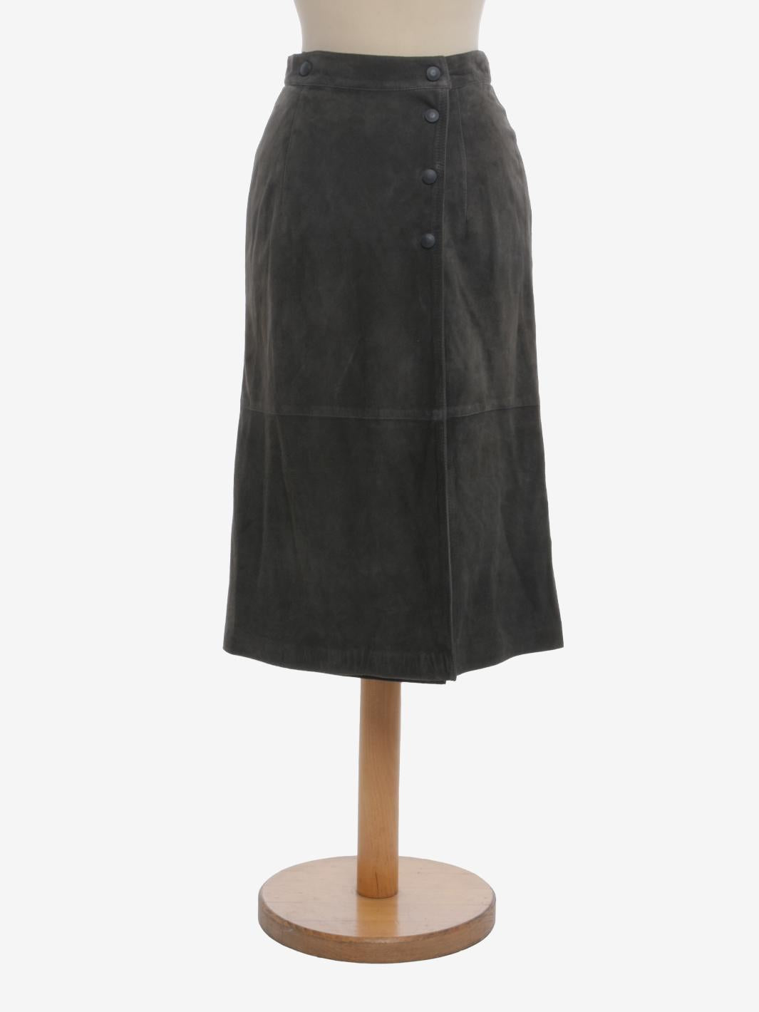 Gianfranco Ferré Midi Suede Skirt - 90s