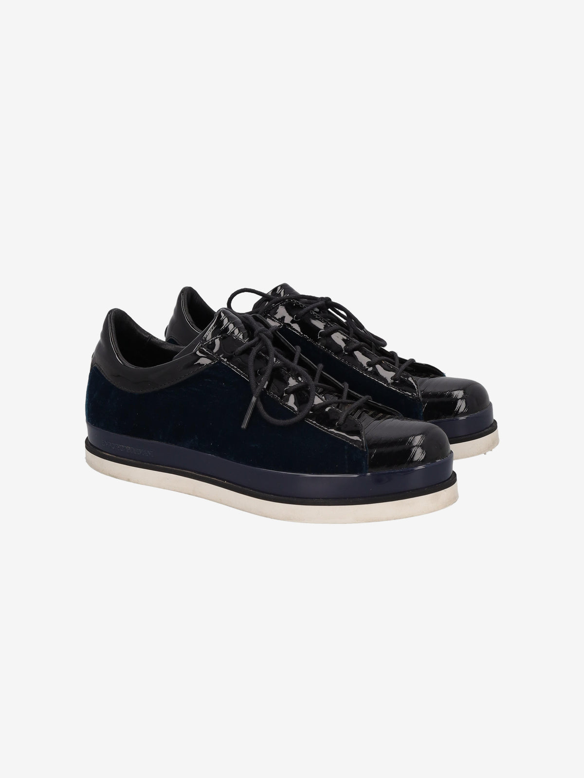 Emporio Armani sneakers in midnight blue velvet WCV22110412  Emporio Armani 