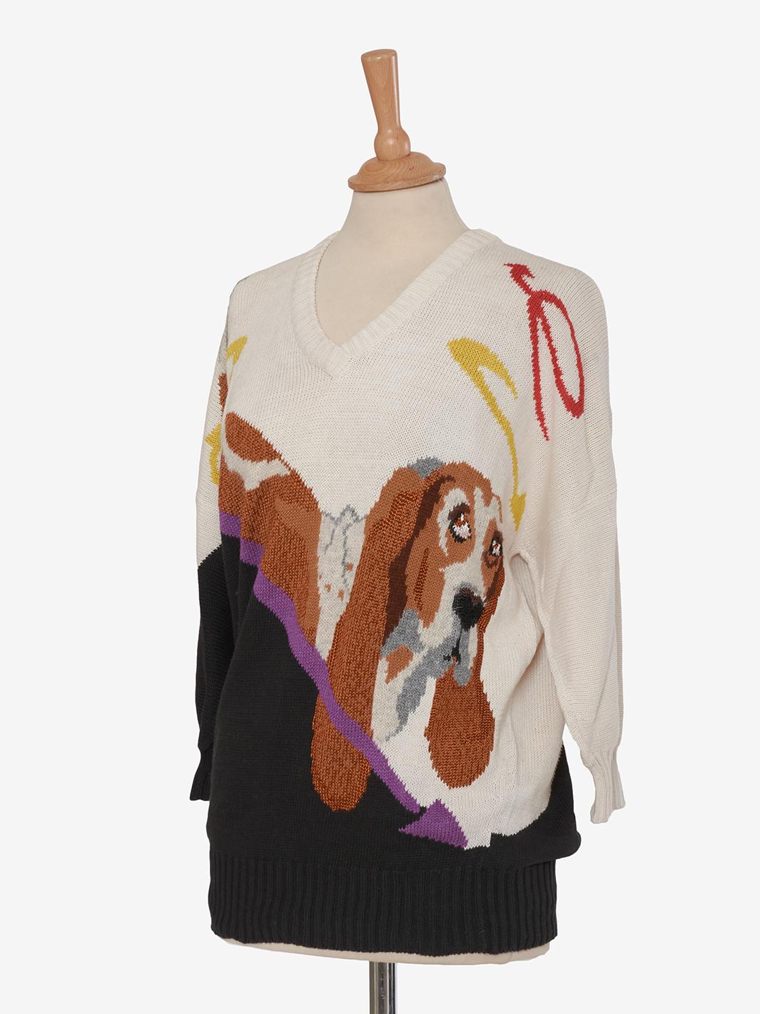 Maglia con ricamo cane Krizia