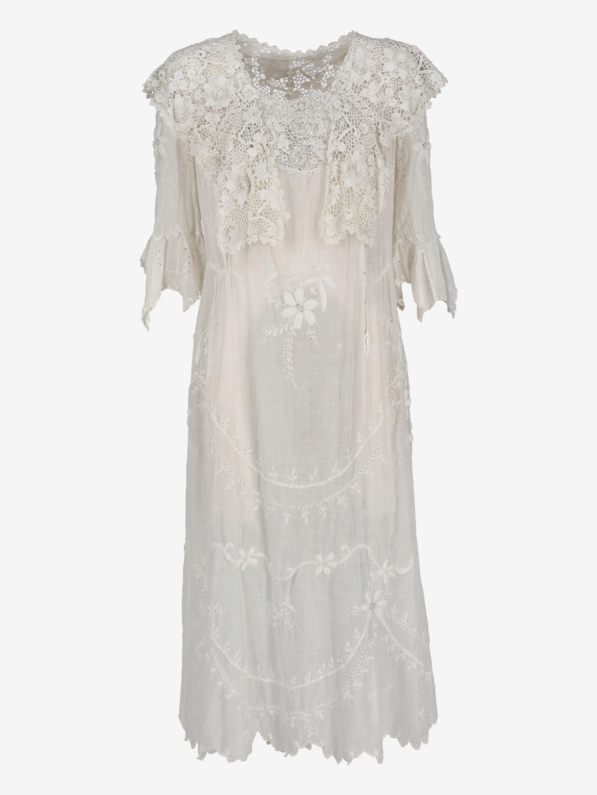 Antique 1800s Lace Nightgown L0000014  Vintage 