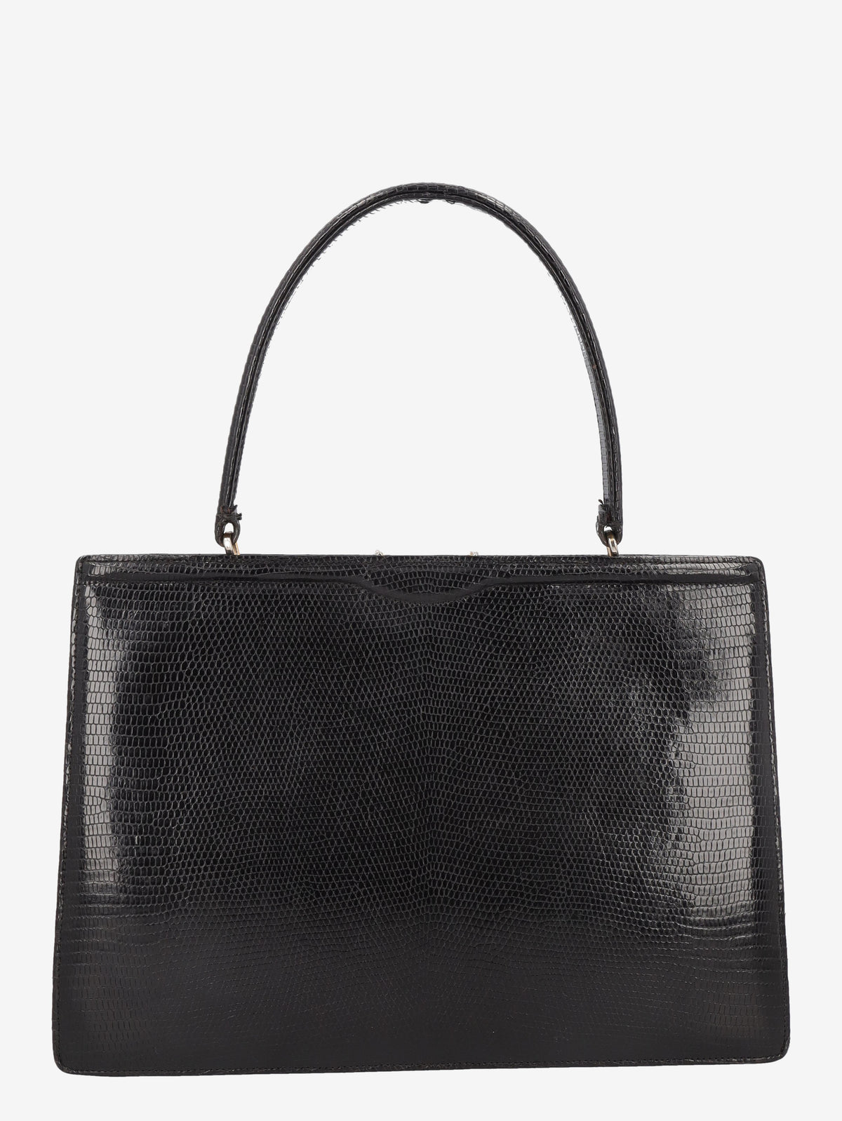 Vintage Black Lizard Leather Handbag WCV300625.37  Vintage 