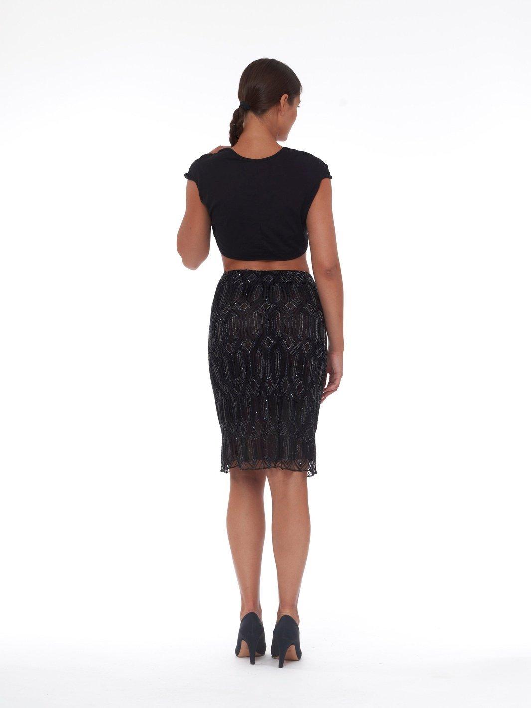 Y2K Valentino black skirt with sequins MR22022022.6  Valentino 