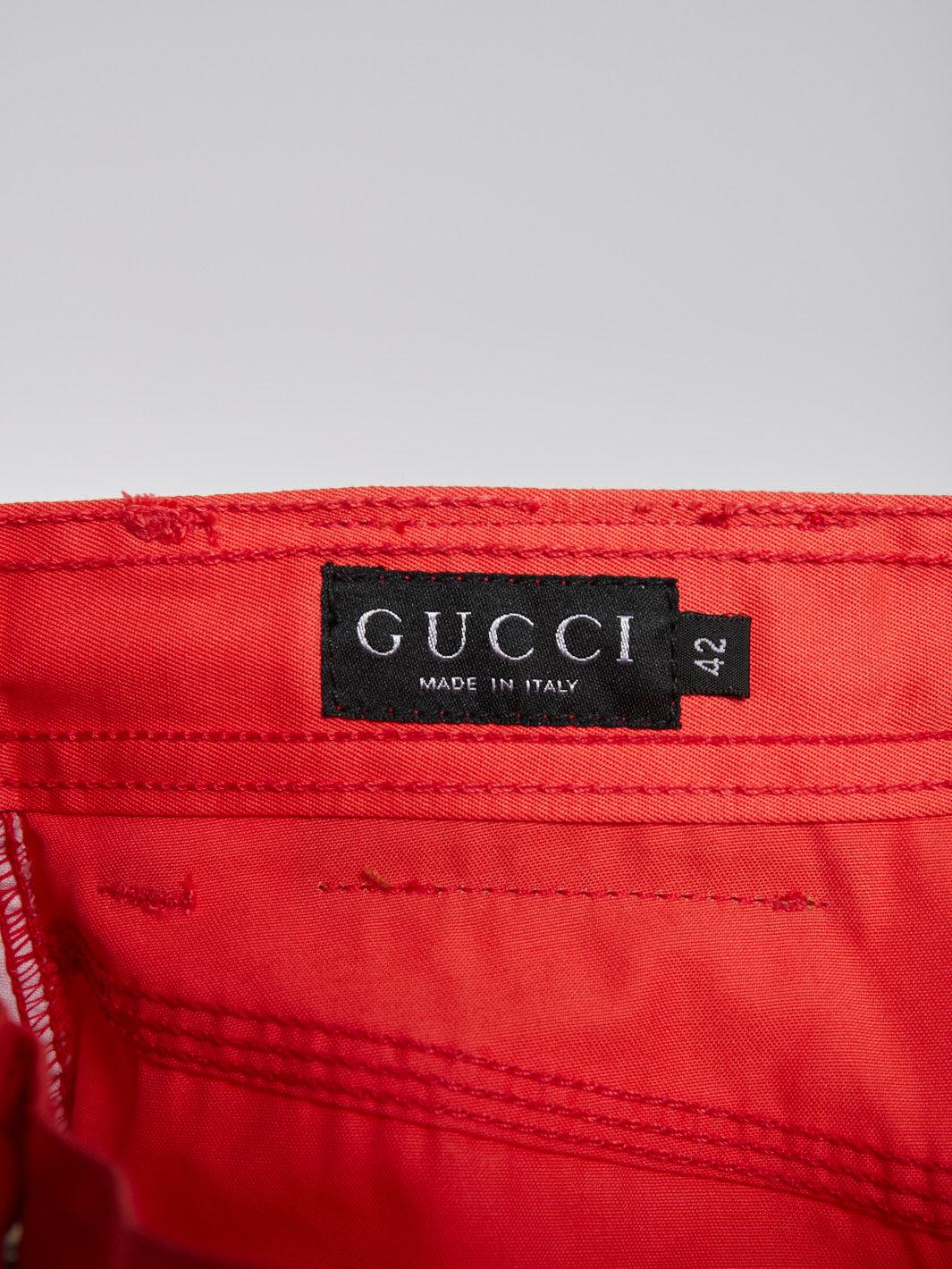 1990s Gucci coral color midi skirt with monogram embroidery W22031717  Gucci 