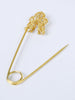 1970s safety pin golden brooch W22051806  Vintage 