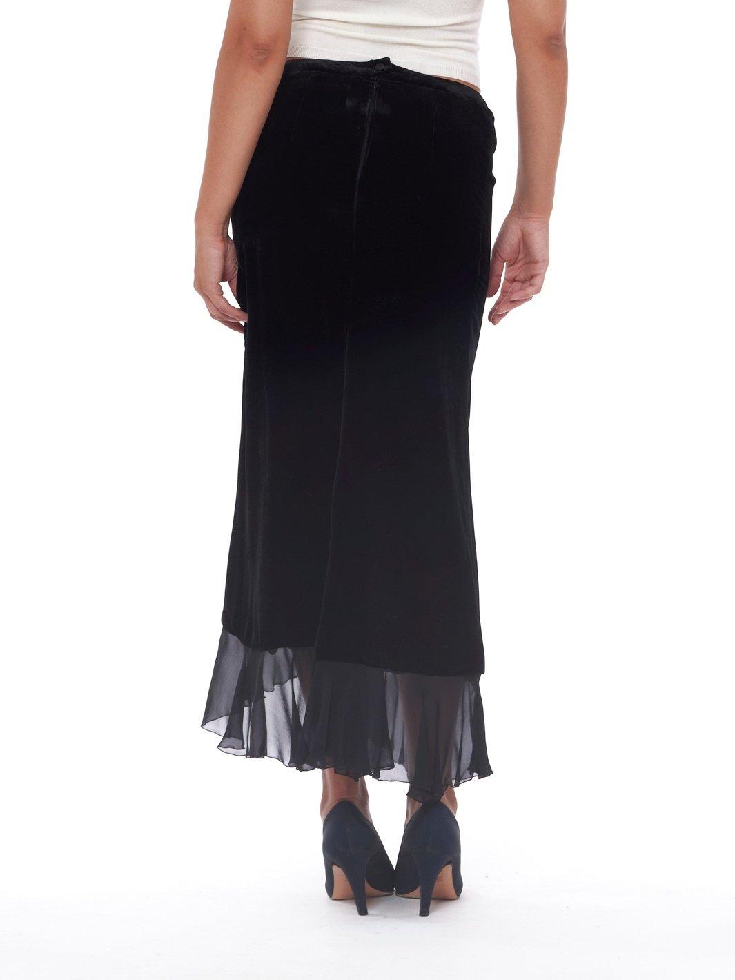 Y2K Armani skirt in black velvet W22060911  Armani Collezioni 