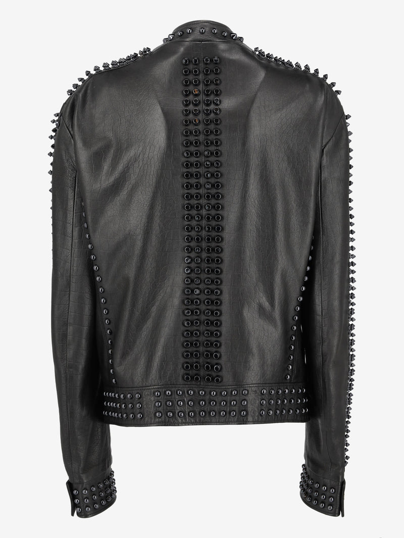 Vintage Black Studs Biker Jacket WCV250885  Vintage 