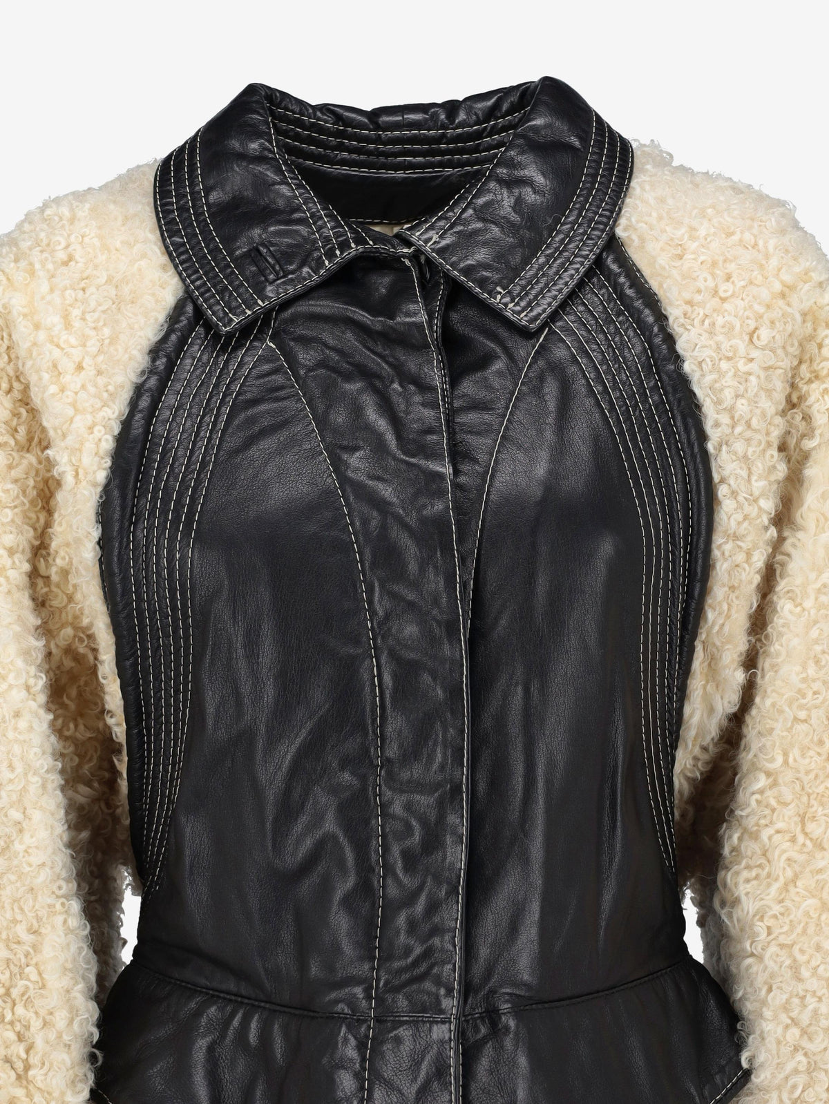 Gianfranco Ferré Jacket in Leather and Shearling wcv10043.11  Gianfranco Ferré 