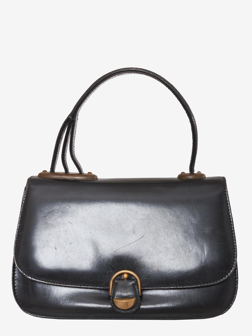 Gucci Black Leather Hand Bag MR010823.2  Gucci 