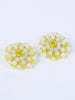 1980s clip earrings with yellow and white cristals W22051807  Vintage 